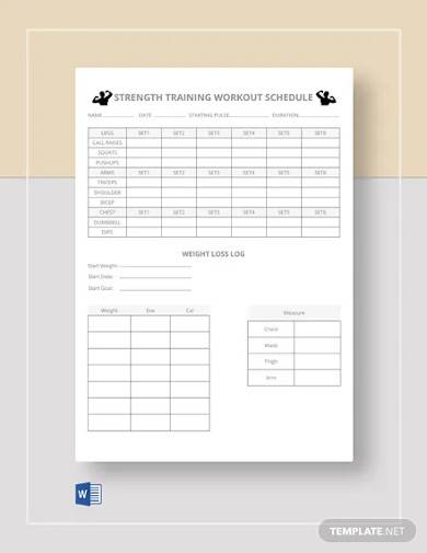 free strength workout schedule template