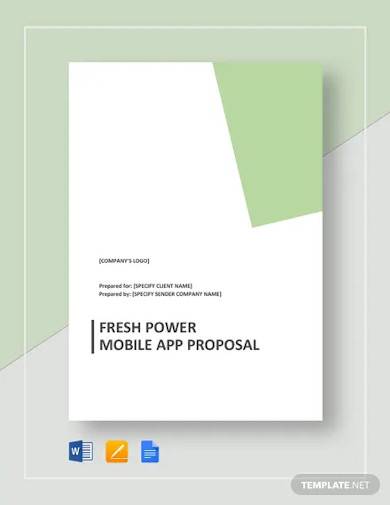 fresh power mobile app proposal template