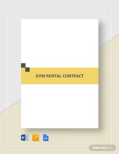 gym rental contract template