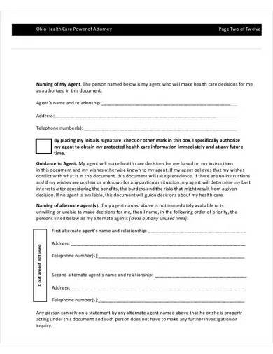 health care power of attorney form