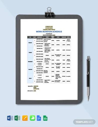 it work rotation schedule template