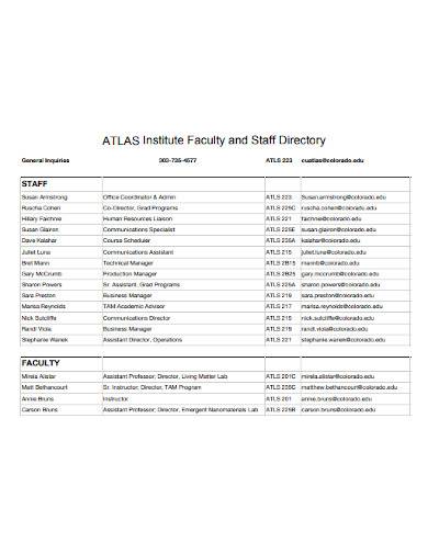 institute faculty and staff directory