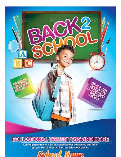 kids back to school flyer poster template