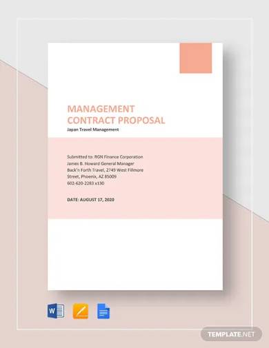 management contract proposal template