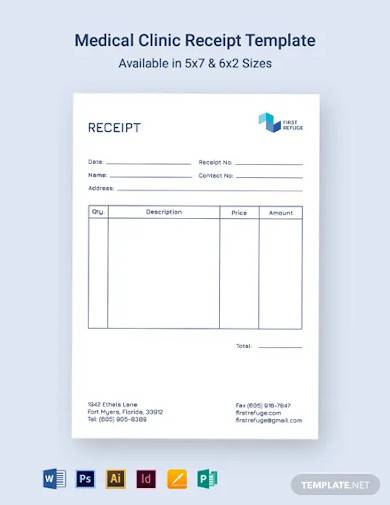 medical clinic receipt template
