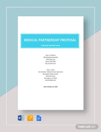 medical partnership proposal template