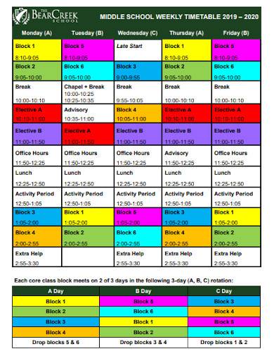 middle school schedule creator free online