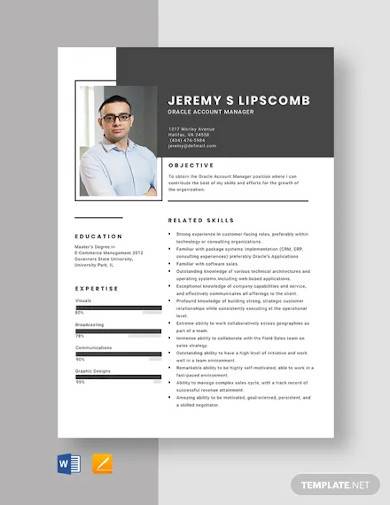 oracle account manager resume template