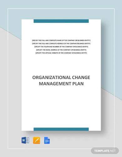 organizational change management plan template