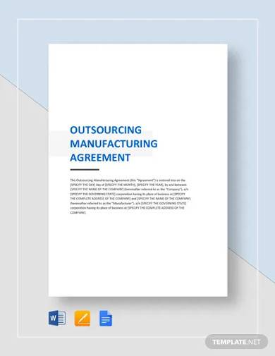 outsourcing manufacturing agreement template