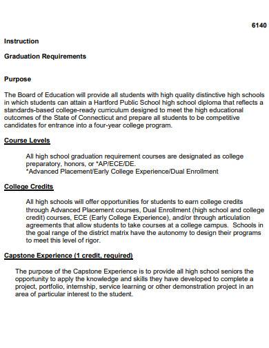 policy for high school graduation