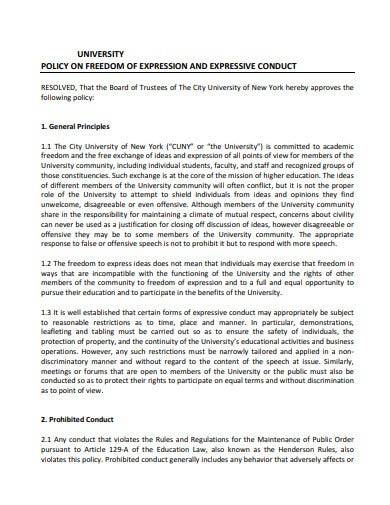 policy on student freedom of expression