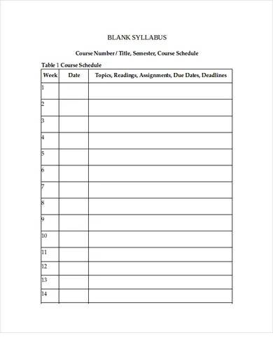 printable blank syllabus template