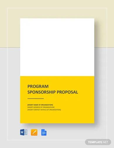 program sponsorship proposal template