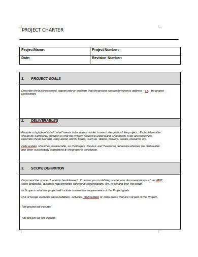 project charter document template