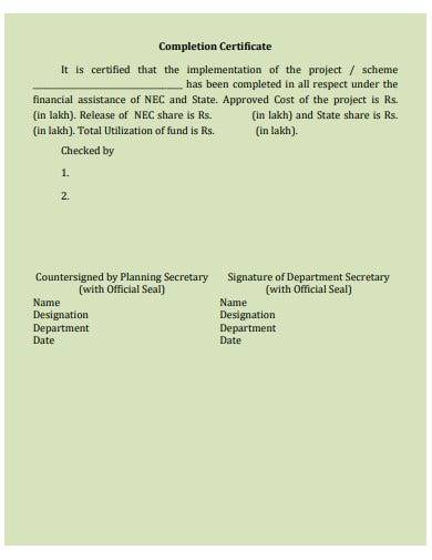 project completion certificate format