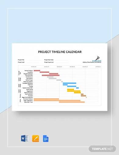 project timeline calendar template