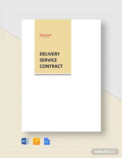 restaurant delivery service contract template