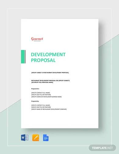 restaurant development proposal template