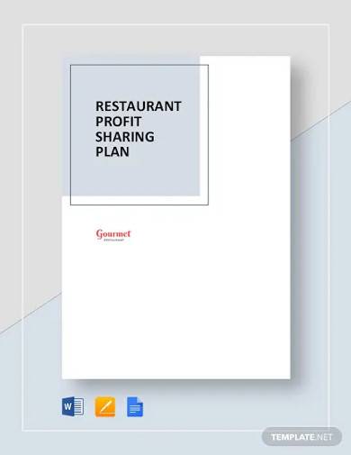 restaurant profit sharing plan template