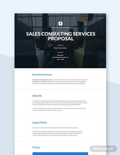 sales consulting proposal template