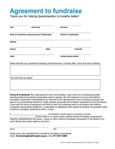 sample agreement to fundraise