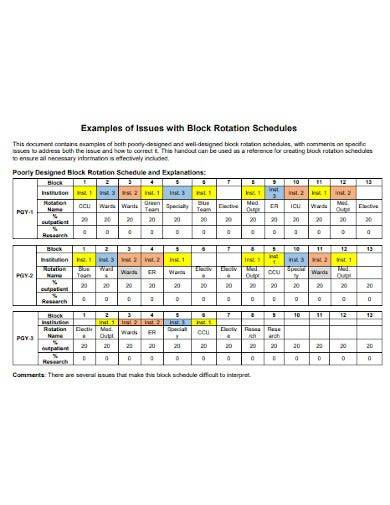 sample block rotation schedule