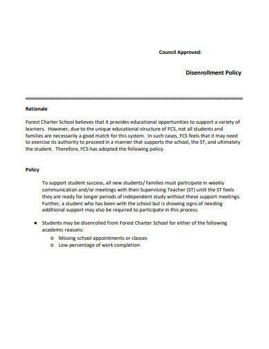 sample disenrollment policy template