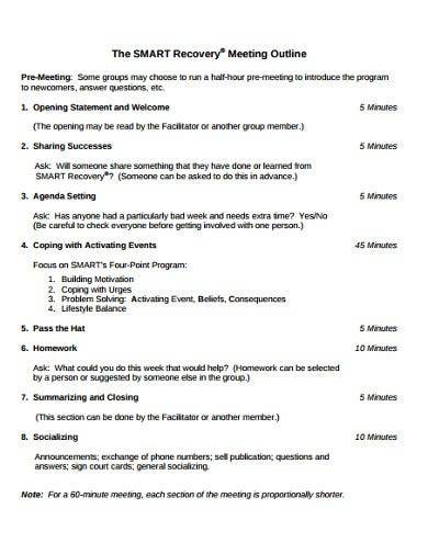 sample meeting outline template