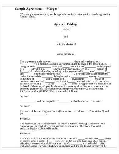 sample merger agreement