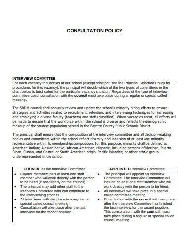 sample school consultation policy