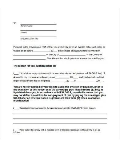 sample tenant eviction warning letter