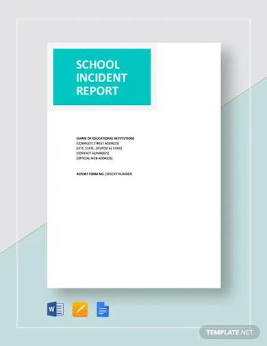 school incident report template