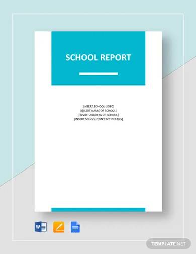 school report template