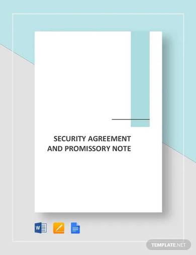security agreement and promissory note template