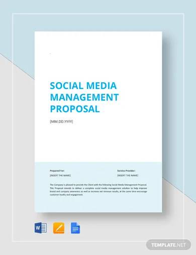 social media management proposal template