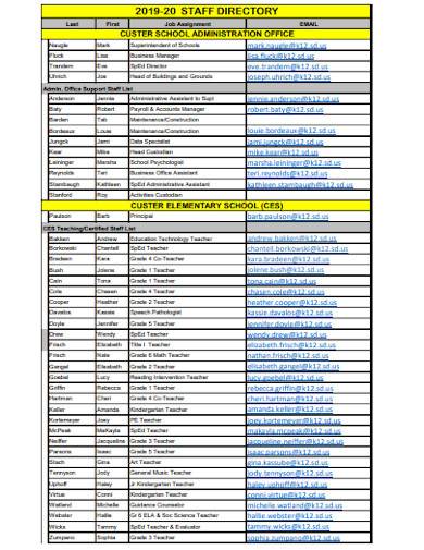 FREE 10 Staff Directory Samples In PDF