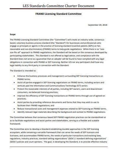 standards committee charter document