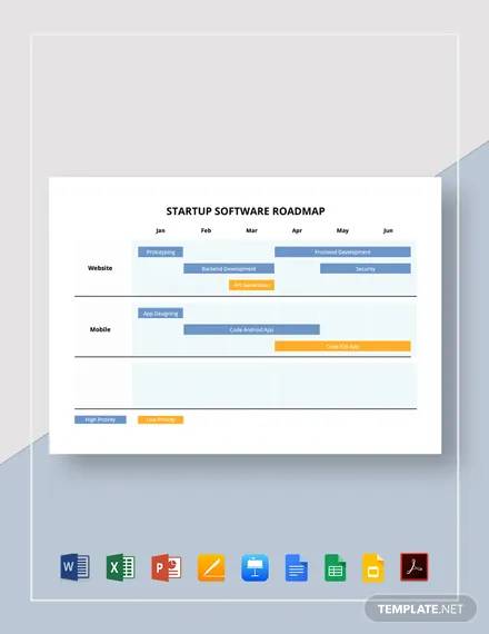 startup software roadmap template