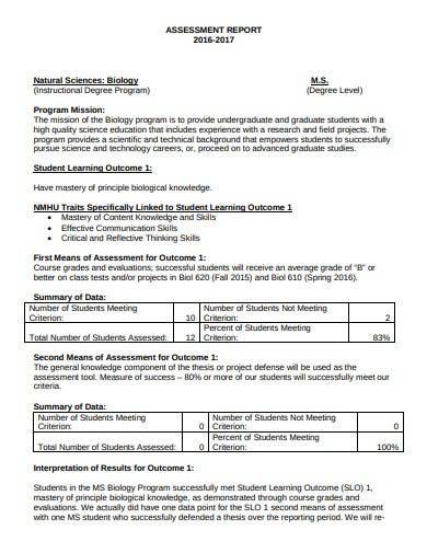 How To Write An Assessment Report