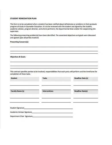 FREE 13 Remediation Plan Samples In Google Docs MS Word Pages PDF
