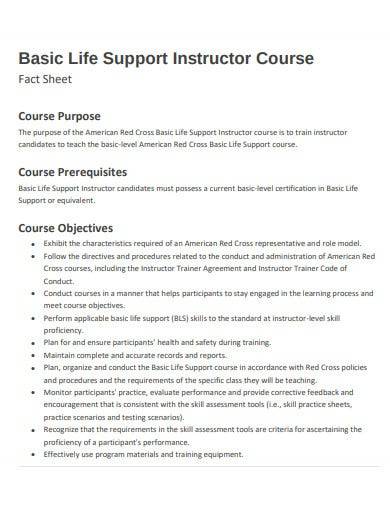 support instructor course fact sheet