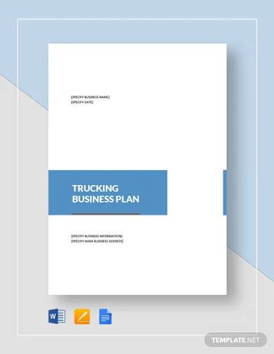 business plan for trucking company template