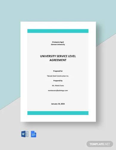 university service level agreement template