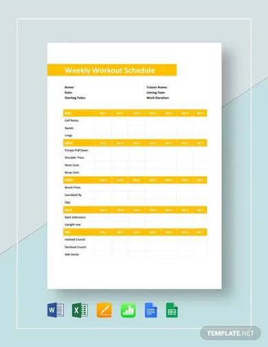 weekly workout schedule template