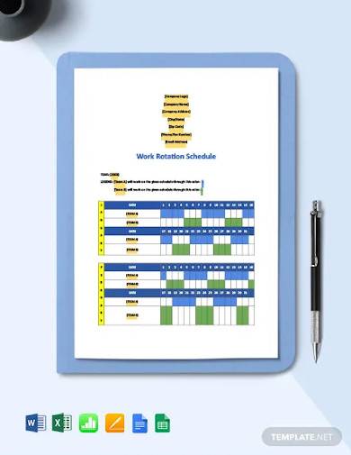 work rotation schedule template