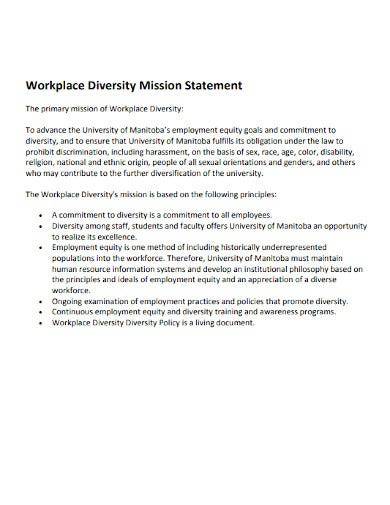 workplace diversity mission statement