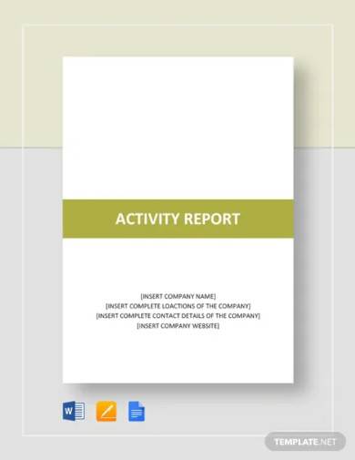 activity report template