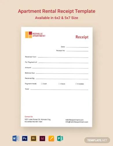 apartment rental receipt template