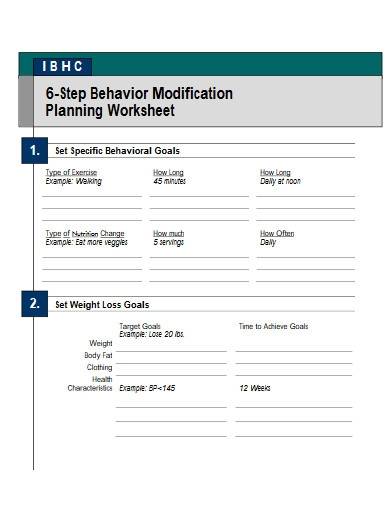 behavior modification worksheet
